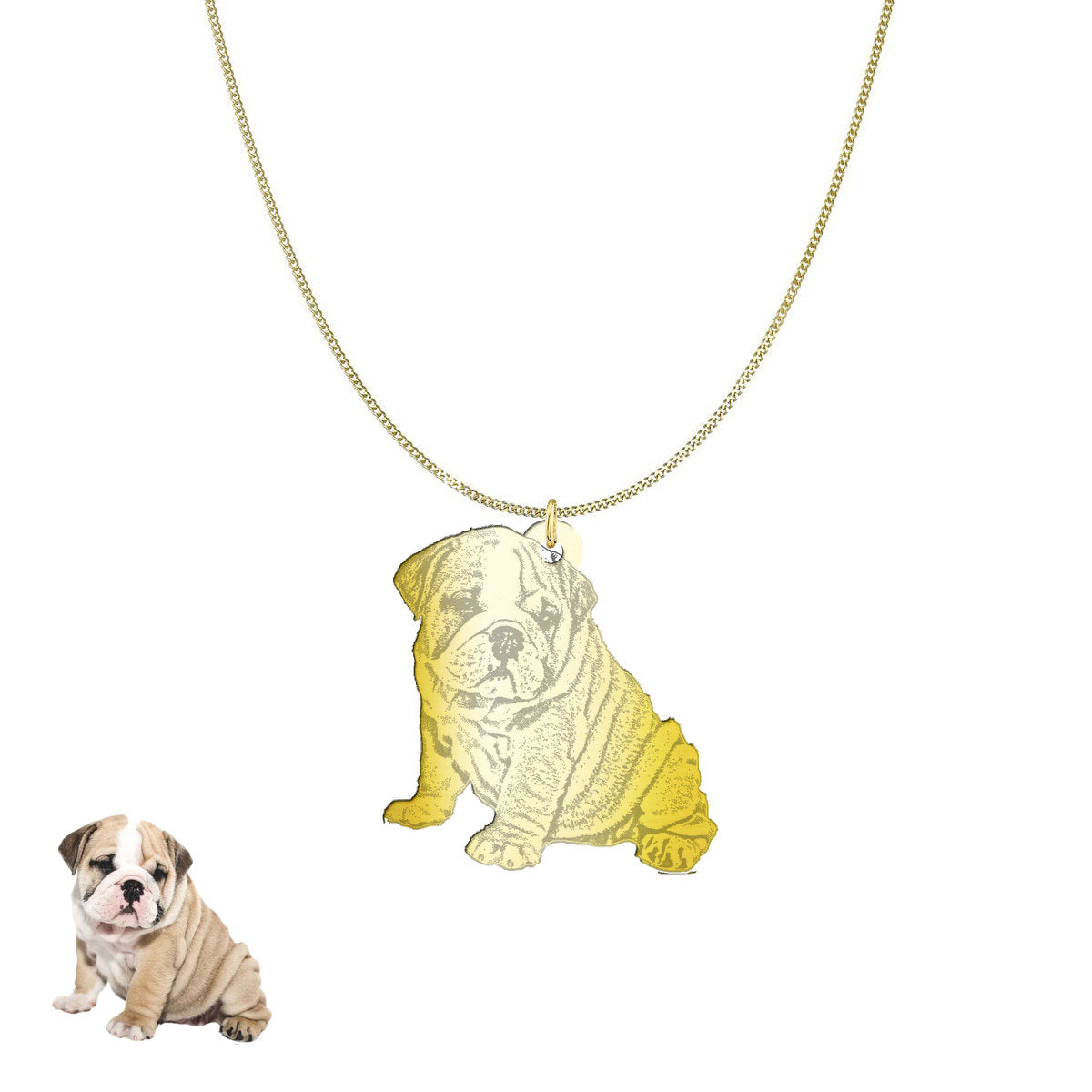 Custom Dog / Cat Photo Paw Pendant Necklace