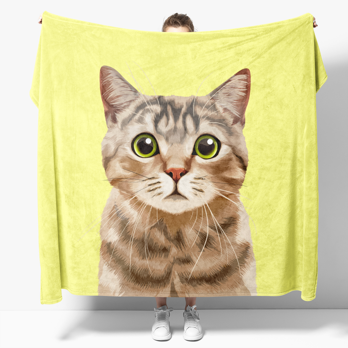 Premium AI Image  A cat wrapped in a green blanket