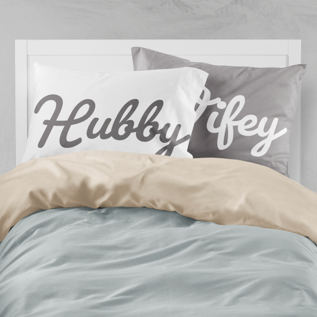 hubby wifey pillow covers